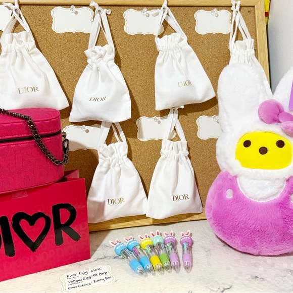 Dior White Drawstring Dustbag with Mystery Color Egg - Picture 9 of 9